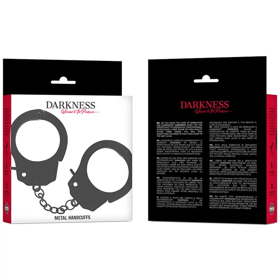 DARKNESS - fekete fém kézbilincs elegáns érintéssel