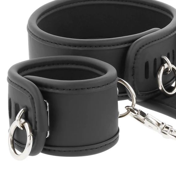 FETISH SUBMISSIVE - prémium vegán bőr nyakék és bilincs