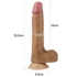 Kép 6/6 - 8'' Dual layered Platinum Silicone Cock Brown