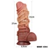Kép 5/13 - 10.5'' Dual layered Platinum Silicone Cock with Rope